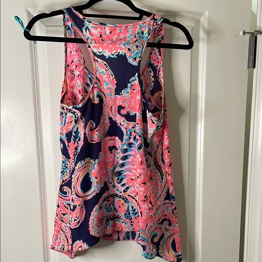 Lilly PulitzerRacerback Navy and Coral Tank Top - Picture 8 of 12